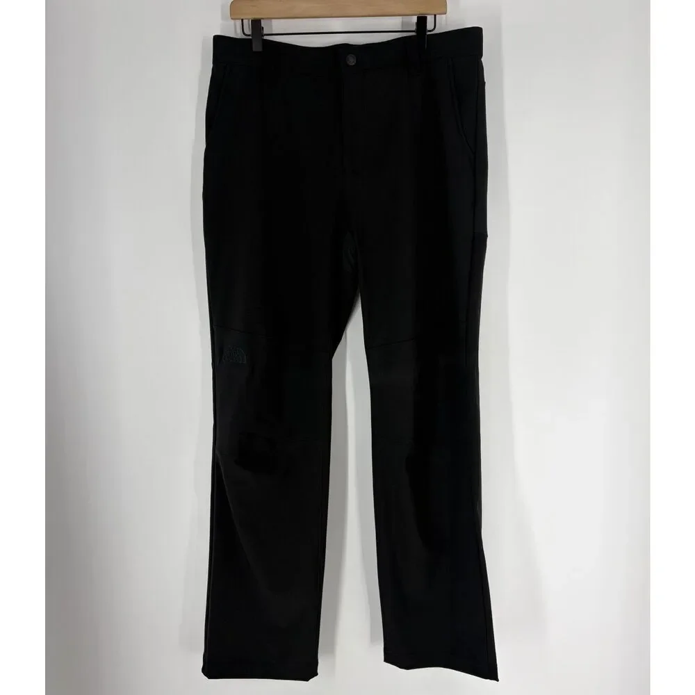 The North Face Pants Size 34x32 Mens Black Reinforced Knee Stretch Hiking Wind